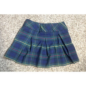 Becky Thatcher Girls Size 12 School Uniform Skirt Navy Blue Plaid Pleated Mini